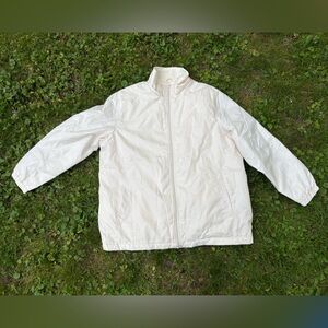 Totes XL Lightweight Full Zip Jacket Cream White Lined‎ Casual Coat